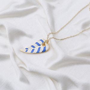 สร้อยคอจี้925ใบไม้เคลือบสุดทันสมัยสำหรับฤดูร้อนเครื่องประดับเงินสเตอริ่งแบบตุรกี - Product Image 2