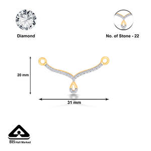 Mangalsutra de Oro Amarillo con Diamantes Malvika para Mujer - Product Image 5