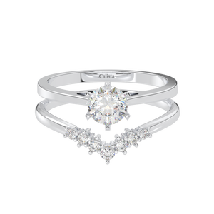 <b>Couple</b> <b>Rings</b> with Silver Crown Shape Round Brilliant Cut Pave CZ Stone 10K Fine Jewelry for Wedding Vintage Style Made Vietnam - Product Image 6