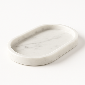 Élégant plateau en forme de goutte en marbre blanc fait à la main pierre décorative Accent bijoux affichage cadeau plat pour la maison table vanité vacances - Product Image 3