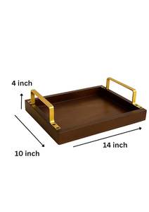 Plateau de service rectangulaire en bois avec poignée, parfait pour le petit déjeuner au lit et l'affichage élégant des aliments - Product Image 5