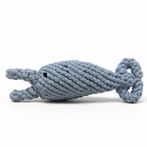 Classic <b>Dolphin</b> Dog <b>Toy</b> Eco-Friendly TPR and Plush Bone <b>Toy</b> for Pet Play and Teeth Cleaning Packaged in a Bag - Product Image 1