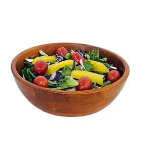 Bol en bois rond de conception haut de gamme, bol à salade de fruits en bois d'acacia de qualité supérieure pour la vaisselle, fait à la main en vrac - Product Image 2