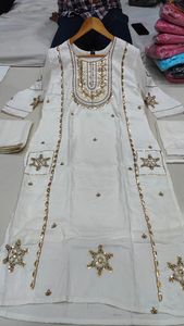 Nouveaux vêtements ethniques à la mode femmes broderie pantalon Kurta droit avec Dupatta pour mariage et Festival Occasion - Product Image 6