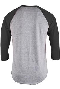 เสื้อยืดผสมสามแขนเสื้อเบสบอลลายเบสบอลเสื้อ100% แขนแร็กแลนพิมพ์ลายกำหนดเองเสื้อยืดผ้าไหมสำหรับผู้ชาย - Product Image 4