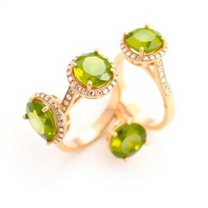 แหวนเงินสเตอร์ลิงสีเขียว925แหวนชุบทอง18K สำหรับผู้หญิงและเด็กผู้หญิงเครื่องประดับแหวนแฟชั่น - Product Image 3