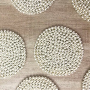 Sous-verre à thé en perles faites à la main ensemble de six tapis de Table élégants pour la décoration de la maison accessoire de salle à manger cadeau Unique pour les amateurs de thé - Product Image 2