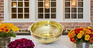 Authentique Design Home Office Décoratif En Laiton Art Déco Fabriqué À La Main Bol Écologique Pot De Fleur En Métal De Table De Mariage Diwali - Product Image 4