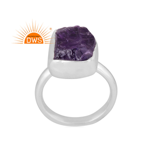 Nouvellement Design Fine Sterling Silver Naturel Améthyste Gemme Anneau Empilable Bijoux Pour Femmes Cadeau Pour Elle - Product Image 1