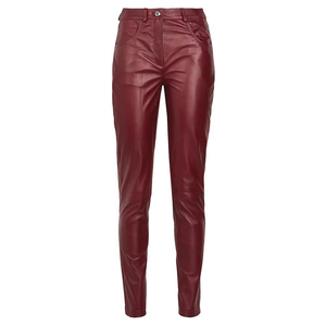 Casual Unisex Genuine Leather Regular Fit <b>Trousers</b> Elastic Waist High Quality Windproof Streetwear Style <b>Winter</b> <b>for</b> Men <b>Women</b> - Product Image 1