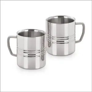 Tazas de café de doble pared para oficina en casa de 300ml, tazas de café con asa, regalo de acero inoxidable, tazas de café aisladas para té y jugo - Product Image 1