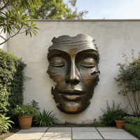 Escultura de Rostro Abstracta Moderna en Metal para Decoración de Pared, Estatua de Máscara Humana 3D de Lujo para Decoración de Hogar, Hotel y Sala de Estar