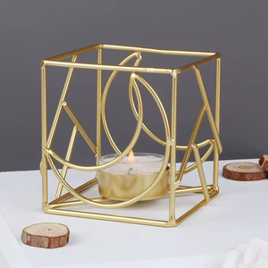 Golden Cage Handmade Metal <b>Candle</b> <b>Holder</b> For Wedding Party Decoration Outdoor <b>Garden</b> Lighting And Home Interior Decor - Product Image 1
