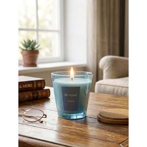 Bougie B-Kct0075 B-Kct0075 160 g avec couvercle en bois, bleu foncé - BLEU MARINE - Product Image 1