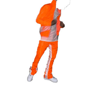 เซ็ตกางเกง2ชิ้นซิปสะท้อนแสงเซ็ตเสื้อแจ็กเก็ตชุดวอร์มเสื้อกันลมระบายอากาศ - Product Image 3