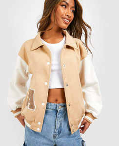 Veste universitaire en polaire Letterman pour femmes manteau d'hiver personnalisé veste en cuir produit fini - Product Image 1