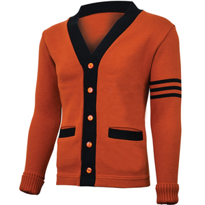 Cardigan en tricot surdimensionné à col en V pour femmes de haute qualité, décontracté, manches longues, boutonné, 100% coton, cardigan en vente chaude - Product Image 1