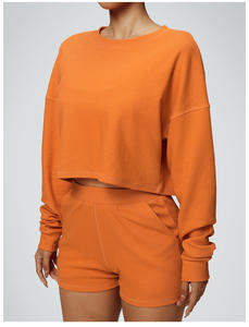 Conjunto de 2 piezas ajustado personalizado para mujer, pantalones de chándal con capucha y patrón sólido, ropa de chándal de invierno de talla grande - Product Image 2