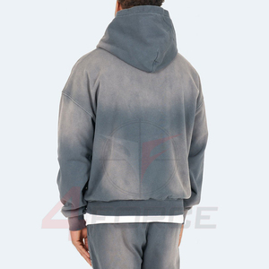 Sweat-shirts à capuche en polaire épais pour hommes 2026, 100% coton, broderie, design délavé au soleil, délavé à l'acide, strass - Product Image 2