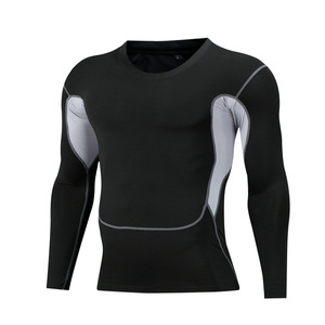 Custom Compression <b>Gym</b> Shirts for <b>Men</b> <b>Long</b> <b>Sleeve</b> Breathable Rashguard MMA Heat-Transfer Printing BJJ Fitness Training Gear - Product Image 5