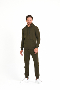 Vente en gros 100% coton pour hommes imprimé motif solide Jogging survêtement coupe ajustée hiver Streetwear lourd tenue décontracté - Product Image 6