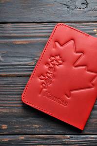 ที่ใส่หนังสือเดินทางแคนาดาหนังแท้พร้อมคลิปปิด LPH-0024สไตล์วินเทจ - Product Image 2