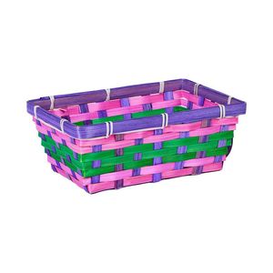 Mini cesta de bambú de Pascua colorida, forro tejido a mano, bolsas de almacenamiento, logotipo personalizable, cesta de regalo para Unisex Festival, poliéster - Product Image 4