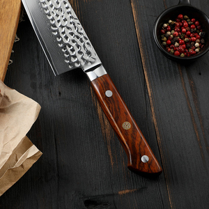 Cuchillo de Chef de cocina Premium Damasco, mango de madera de acero, Apto para lavavajillas, personalizable, duradero, borde afilado, hecho a mano, Pakistán - Product Image 5