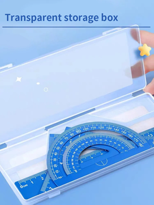 High Quality Factory 4pcs Metal Drafting <strong>Set</strong> With Storage Box Students Multi-Function <strong>Set</strong> Measure <strong>Ruler</strong> <strong>Set</strong> - Product Image 4