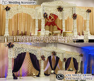 Nuevo diseñador de madera boda Mandap decoración más bonita boda interior Mandap decoración tradicional Gujarati boda Mandap EE. UU. - Product Image 5