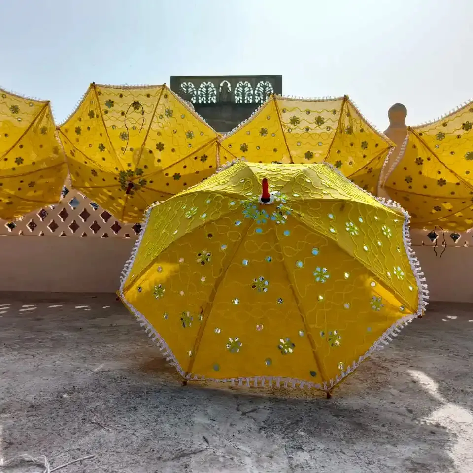 Veel Mix 50 Stuks Indiase Handgemaakte Bruiloft Decoratie Paraplu Achtergrond Haldi Decor Mehndi Decoratieve Parasols Zonnescherm