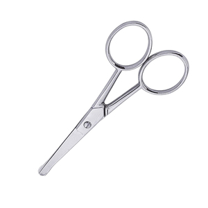 Ciseaux à barbe professionnels avec bouts arrondis Lame incurvée Poignée en céramique Finition miroir Toilettage pour le corps - Product Image 4