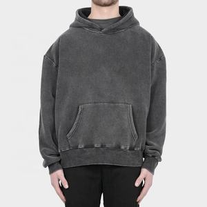 High Quality Men Hoodies Custom Logo No <b>Strings</b> Oversized Heavyweight Cropped Boxy Cut Hoodie Boxy Fit Hoodies - Product Image 3