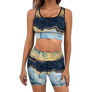 Tight Fitness Tummy Control Mujeres Yoga Set 2 PCS Workout Athletic Shorts Leggings y Sports Bra Set Tamaño personalizado - Product Image 3