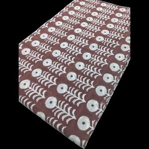 Tela de algodón estampada con bloque de mano marrón terroso floral cambric algodón 42 pulgadas ancho 1 metro tela suave ligera - Product Image 1