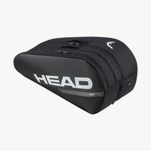 Sac de raquette de tennis Head Tour XL, sac de padel en nylon noir avec grande capacité, imperméable et logo personnalisé - adapté pour 12 raquettes - Product Image 1