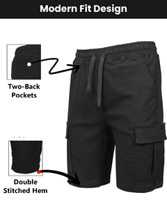 กางเกงขาสั้นผู้ชายรุ่น Everyday Explorer Cargo ผ้าแคนวาสแบบยืดหยุ่นพิเศษ สวมใส่สบาย เป็นมิตรต่อสิ่งแวดล้อม พร้อมเชือกผูกเอว ดีไซน์อเนกประสงค์ - Product Image 4