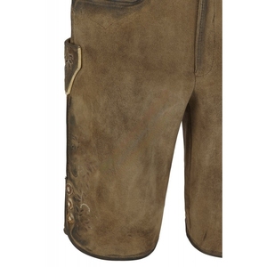 2026 unisexe taille européenne Style bavarois Lederhosen Shorts hommes traditionnel allemand Trachtenmode solide marron grande taille - Product Image 4