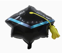 Ballons en aluminium multi-tailles pour la remise des diplômes, en forme de toque et d'étoile, pour la décoration de cérémonies et de fêtes, marque MIQI, logo personnalisé