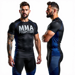 Athletic Fit <b>Rash</b> <b>Guard</b> with Compression Full And Short Sleeve MMA Custom Fight Design kimono de jiu jitsu - Product Image 1