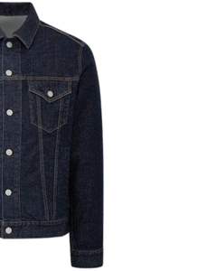Veste en jean bleu foncé pour homme avec boutons devant, design classique de poche, lavage lourd, streetwear décontracté, vêtements d'extérieur, couleur indigo profonde - Product Image 2