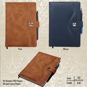 Top-Notch A5 Luxury Leather Cover Notebook Diary Gift Set PU Hardcover Pen para educación y viajes Corporate Giving - Product Image 5