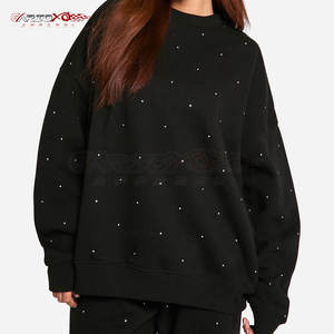 <b>Lightweight</b> <b>Women</b> Rhinestone <b>Sweatshirt</b> With Elegant Shine And Pullover Style Shiny Rhinestone <b>Sweatshirt</b> For <b>Women</b> - Product Image 1