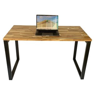 Acacia Wood Industrial-Style 120x60cm Office Desk with Iron Legs Assembly Required HBWD002 - Product Image 3