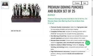 Premium Doming <b>Punches</b> And Block <b>Set</b> 25 Pcs Rust Free Jewelry Making Tools Metal Forming Kit With | Item No GS-617A-01 - Product Image 3