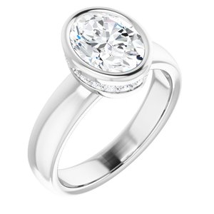 Amina แหวนเพชรทรงรีรูปวงรีขนาด2กะรัตแหวนหมั้นเพชรรูปวงรีที่โตในห้องทดลองพร้อมการฝังสีเหลืองและสีขาวทอง - Product Image 1