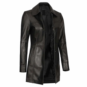 Abrigos de Cuero Genuino Casuales y Transpirables para Mujer, Diseño Vintage a Prueba de Viento con Logotipo, Venta al Por Mayor - Product Image 6