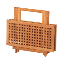 Table de pique-nique carrée pliable en teck léger, durable et résistante aux intempéries, idéale pour le camping, les hôtels, les écoles et l'entrée des bâtiments