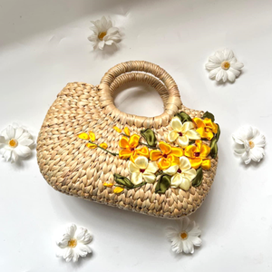 Sac fourre-tout pour femme en jacinthe d'eau naturelle, fait main, écologique, avec poignée, bon prix, en provenance du Vietnam - Product Image 2