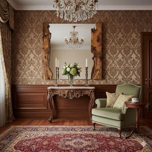 Indian Exporter Modern <b>Wooden</b> Wall Mirror for Bathroom Use Bedroom Styling and Home Aesthetics Available at Discount Price - Product Image 4